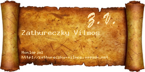 Zathureczky Vilmos névjegykártya